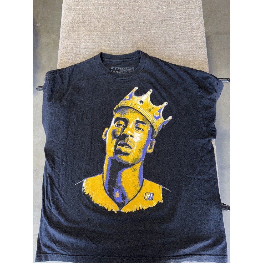 Kobe Bryant Shirt Mens XXL Black Purple Gold Only Kings Have Rings Graphic Tee